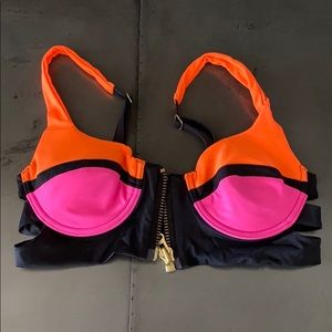 VS padded swim suit top neon